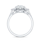 Flower Inspired Moissanite Halo Engagement Ring with Enhancer D-VS1 - Rosec Jewels
