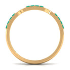Real Emerald Interlocking Wedding Band with Certificate AAA - Rosec Jewels