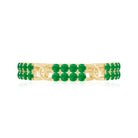 Real Emerald Interlocking Wedding Band with Certificate AAA - Rosec Jewels