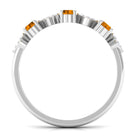 Natural Citrine and Diamond Half Eternity Band Ring AAA - Rosec Jewels