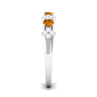 Natural Citrine and Diamond Half Eternity Band Ring AAA - Rosec Jewels
