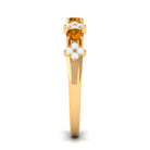 Natural Citrine and Diamond Half Eternity Band Ring AAA - Rosec Jewels