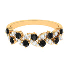 Rosec Jewels-Black Onyx and Diamond Half Eternity Leaf Band for Women
