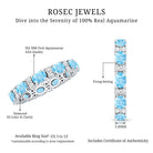 Natural Aquamarine Diamond Eternity Wedding Band in East West Style AAA - Rosec Jewels