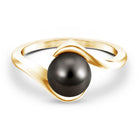 8 Carat Certified Tahitian Black Pearl Solitaire Bypass Ring AAA - Rosec Jewels