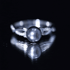 Tahitian Pearl and Diamond Crossover Engagement Ring AAA - Rosec Jewels