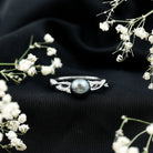 Tahitian Pearl and Diamond Crossover Engagement Ring AAA - Rosec Jewels