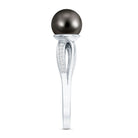 7.25 CT Solitaire Tahitian Pearl Engagement Ring with Diamond AAA - Rosec Jewels