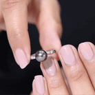 Rosec Jewels-Solitaire Black Tahitian Pearl Engagement Ring with Certificate
