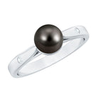Rosec Jewels-Solitaire Black Tahitian Pearl Engagement Ring with Certificate