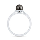 Rosec Jewels-Solitaire Black Tahitian Pearl Engagement Ring with Certificate