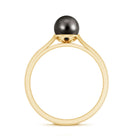 Rosec Jewels-Solitaire Black Tahitian Pearl Engagement Ring with Certificate