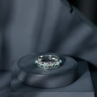 Lab Created Emerald Vintage Inspired Eternity Band AAAA - Rosec Jewels