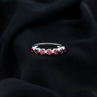 Rosec Jewels-Minimal Created Ruby Half Eternity Ring in Bezel Setting