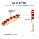 Rosec Jewels-Minimal Created Ruby Half Eternity Ring in Bezel Setting