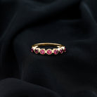 Rosec Jewels-Minimal Created Ruby Half Eternity Ring in Bezel Setting