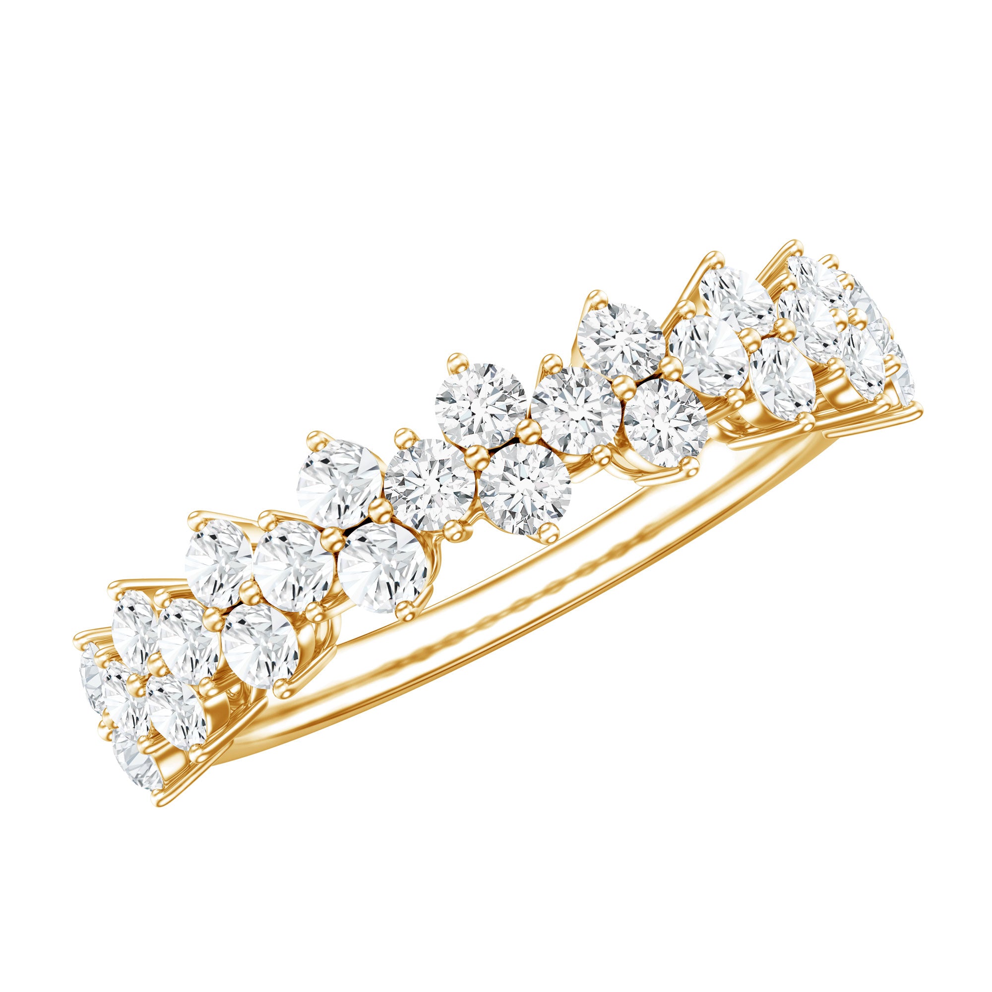 Natural Diamond Half Eternity Wedding Band with Certificate Natural - ( HI-SI ) - Rosec Jewels