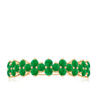 Certified Real Emerald Half Eternity Anniversary Ring AAA - Rosec Jewels