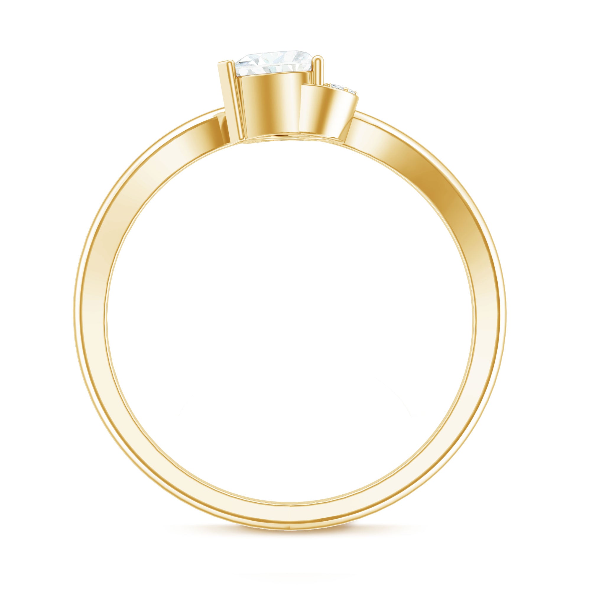 Certified Moissanite Heart Promise Ring for Her D-VS1 - Rosec Jewels