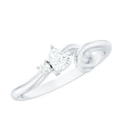 Certified Moissanite Heart Promise Ring with Twisted Shank D-VS1 - Rosec Jewels