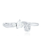 Certified Moissanite Heart Promise Ring with Twisted Shank D-VS1 - Rosec Jewels
