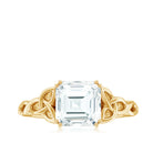 Asscher Cut 8 MM Moissanite Celtic Knot Engagement Ring D-VS1 - Rosec Jewels