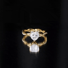 Rosec Jewels-Solitaire Heart Shape Moissanite Braided Engagement Ring