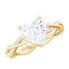 Rosec Jewels-Solitaire Heart Shape Moissanite Braided Engagement Ring