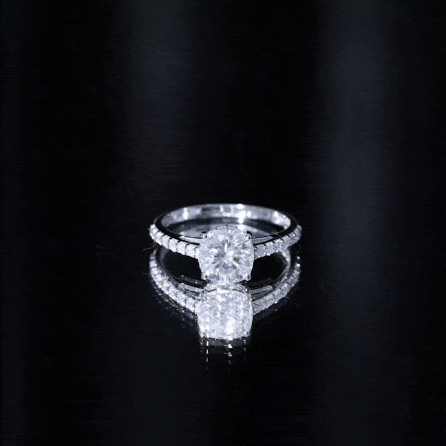 Rosec Jewels-Certified 8mm Moissanite Cushion Cut Engagement Ring