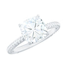 3 CT Certified Moissanite Cushion Cut Engagement Ring D-VS1 - Rosec Jewels