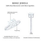 3 CT Certified Moissanite Cushion Cut Engagement Ring D-VS1 - Rosec Jewels