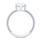 Cushion Cut Moissanite Solitaire Engagement Ring with Twisted Rope D-VS1 - Rosec Jewels