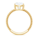 Cushion Cut Moissanite Solitaire Engagement Ring with Twisted Rope D-VS1 - Rosec Jewels