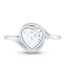 Heart Shape Moissanite Bypass Engagement Ring for Women D-VS1 - Rosec Jewels