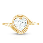 Heart Shape Moissanite Bypass Engagement Ring for Women D-VS1 - Rosec Jewels