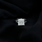 Certified 8 MM Moissanite Princess Cut Engagement Ring with Split Shank D-VS1 - Rosec Jewels
