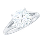 Rosec Jewels-Cushion Cut Moissanite Engagement Ring With Split Shank