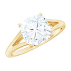 Rosec Jewels-Cushion Cut Moissanite Engagement Ring With Split Shank