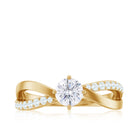 Round Cut Zircon Infinity Solitaire Ring in Prong Setting AAAA - Rosec Jewels