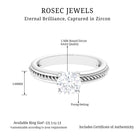 Cubic Zirconia Solitaire Twisted Rope Ring in Square Prong Setting AAAA - Rosec Jewels