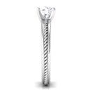 Cubic Zirconia Solitaire Twisted Rope Ring in Square Prong Setting AAAA - Rosec Jewels