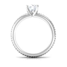 Cubic Zirconia Solitaire Twisted Rope Ring in Square Prong Setting AAAA - Rosec Jewels