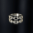 Minimal Cubic Zirconia Chain Link Ring AAAA - Rosec Jewels
