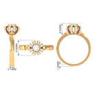 Classic Zircon Floral Engagement Ring AAAA - Rosec Jewels