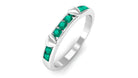 Natural Emerald Heart Eternity Ring in Channel Setting AAA - Rosec Jewels