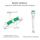 Rosec Jewels-Princess Cut Real Emerald Band Ring in Channel Setting