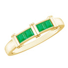 Rosec Jewels-Princess Cut Real Emerald Band Ring in Channel Setting