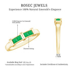 Rosec Jewels-Princess Cut Real Emerald Band Ring in Channel Setting