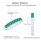 Rosec Jewels-Princess Cut Lab Created Emerald Eternity Band in Channel Setting