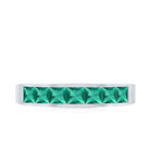 Rosec Jewels-Princess Cut Lab Created Emerald Eternity Band in Channel Setting